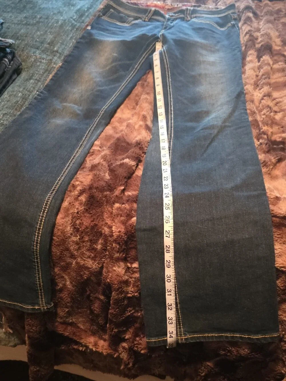 Adiktd Dark Blue Jeans with Gold Embroidered Back Pockets